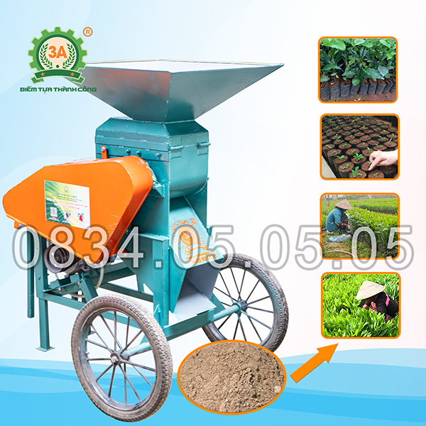 Máy nghiền đất 2 tầng di động 3A4,4KW