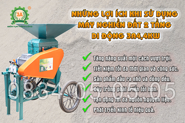 may-nghien-dat-2-tang-di-dong Máy nghiền đất đóng bầu 2 tầng di động
