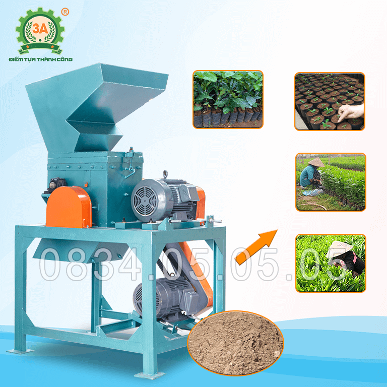 Máy nghiền đất, đánh tơi phân 2 tầng 3A37kW