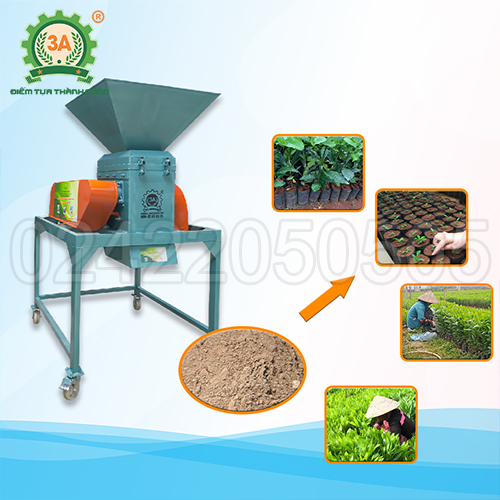 Máy nghiền đất, đánh tơi phân bón công nghiệp 2 tầng 3A11Kw