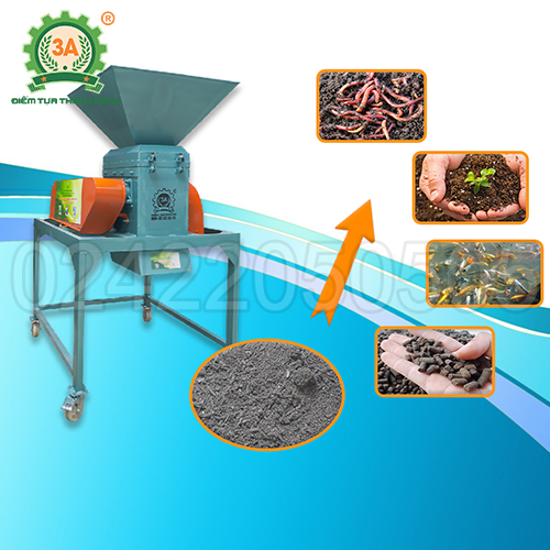 Máy nghiền đất, đánh tơi phân bón công nghiệp 2 tầng 3A11Kw