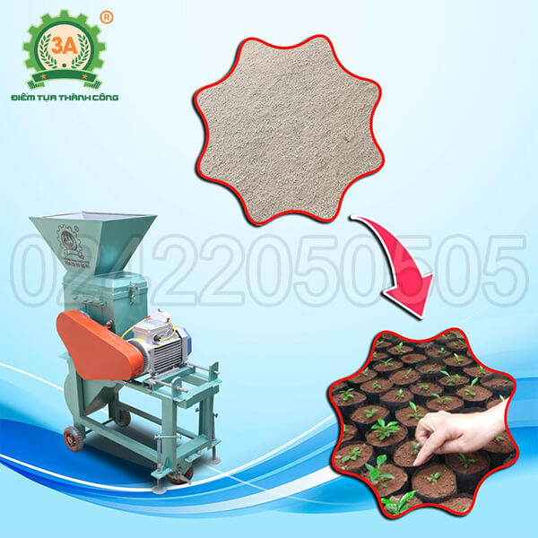 Máy nghiền đất đóng bầu 2 tầng 3A4Kw