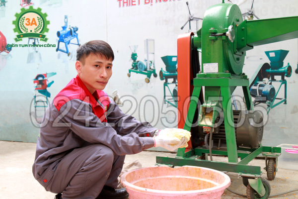 Cửa ra thành phẩm của máy nghiền ngô, vỏ trấu, mùn cưa 3A7,5Kw không vòi hút