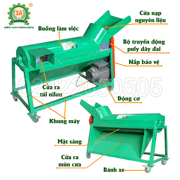 Máy phá bịch nấm 3A2,2kW (08)