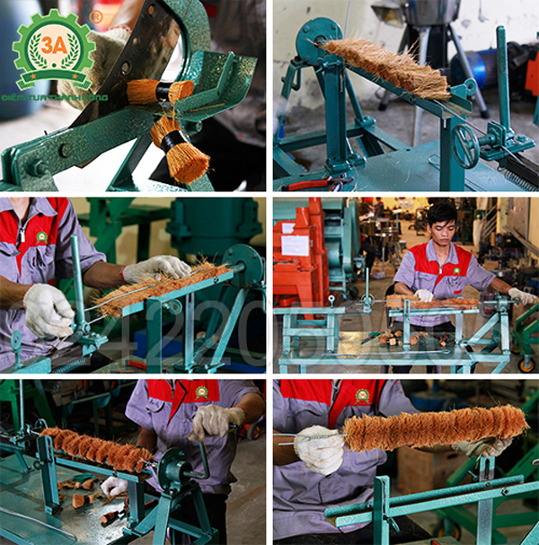 * Cấu tạo của Máy rửa củ, quả bằng xơ dừa 3A3Kw
