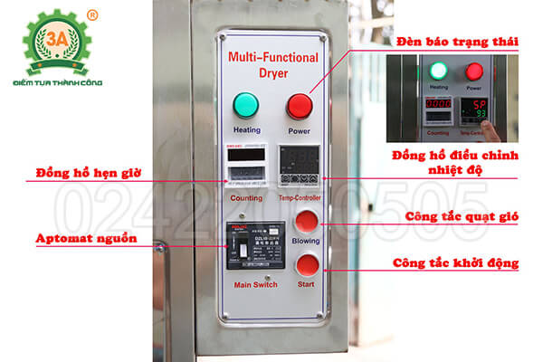 Máy sấy hải sản inox 3A4kW (08)