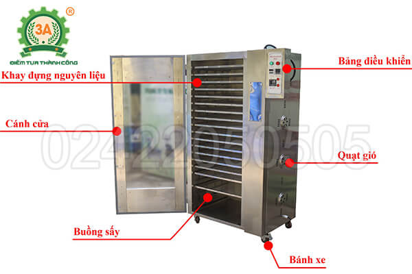 Máy sấy hải sản inox 3A4kW (09)