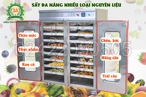 Máy sấy rau củ quả 3A 16 ngăn sấy được những gì?