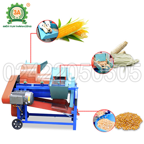 Máy tách hạt ngô cả vỏ 3A3,5Kw (03)