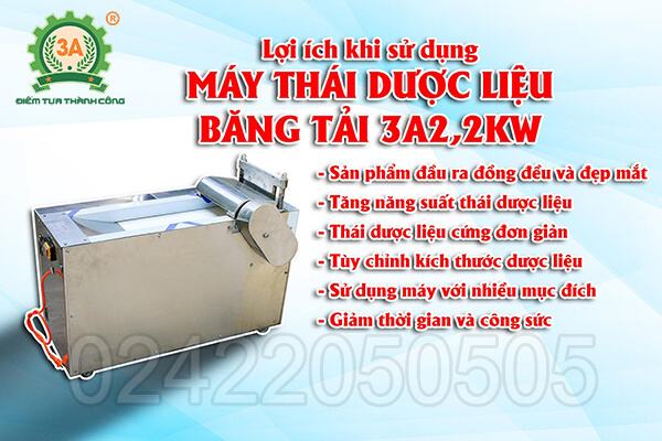 Máy thái dược liệu băng tải 3A2,2kW (14)