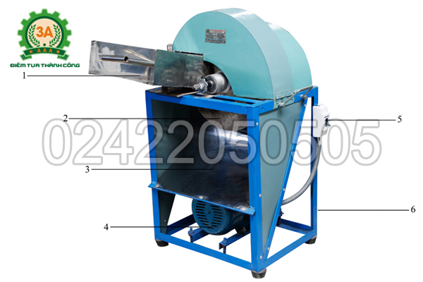 Cấu tạo của Máy thái lát gừng 3A1,5Kw