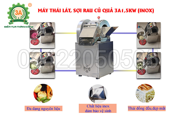 Máy thái lát, sợi rau củ quả 3A1,5kw (06)