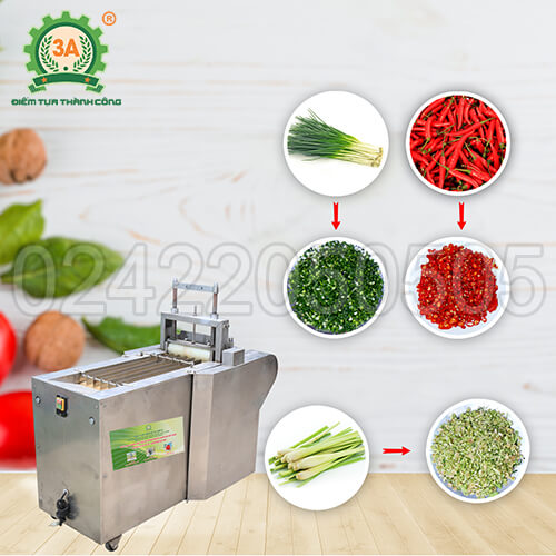 Máy thái ớt, sả, hành lá 3A1,5KW (có băng tải)