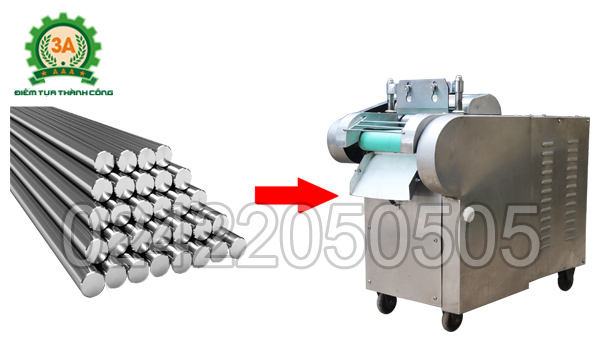 Vỏ Máy thái rau củ quả 3A1,5Kw (có băng tải) được làm bằng chất liệu inox cao cấp