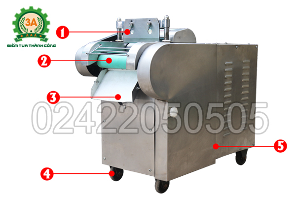 Cấu tạo máy thái rau, củ, quả 3A1,5Kw (loại băng tải)