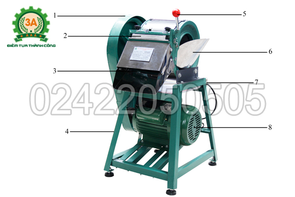 Cấu tạo của Máy thái sợi rau củ quả 3A1,5Kw