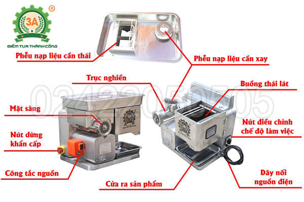 Máy thái thịt, xay thịt đa năng 3A2,2Kw (17)