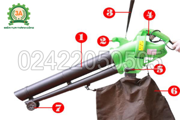 Hình ảnh cấu tạo máy thổi lá, hút lá cây 3A