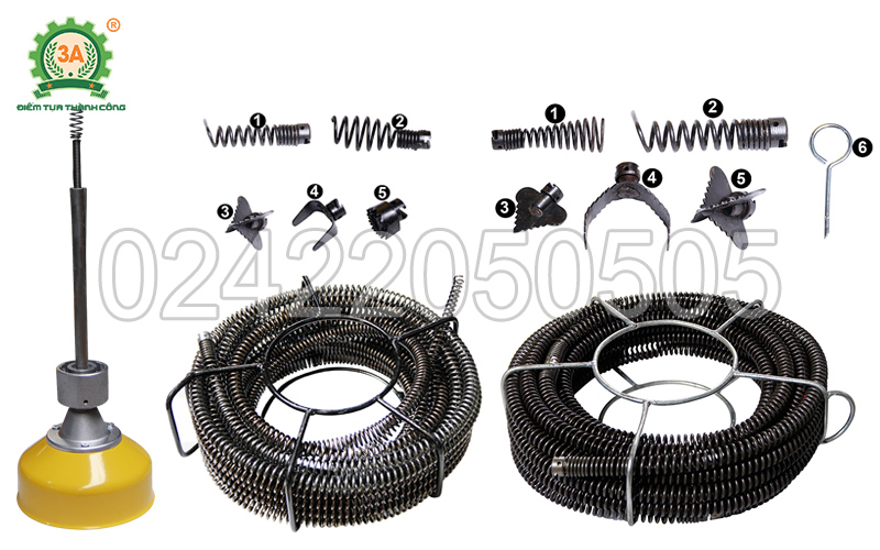 Dây lò xo và đầu thông của máy thông tắc DL-170