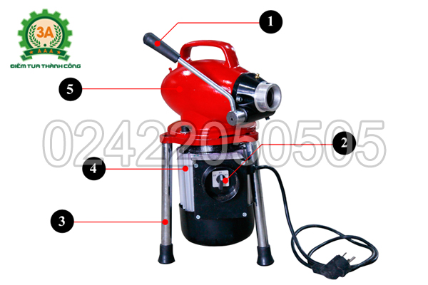 Cấu tạo Máy thông cống, thông tắc lò xo A500W