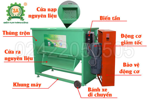 Máy trộn ngang 3A5,5kw biến tần (08)
