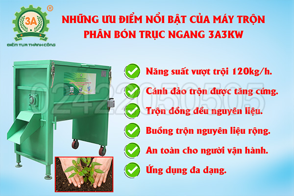 Máy trộn phân bón 3A3kw