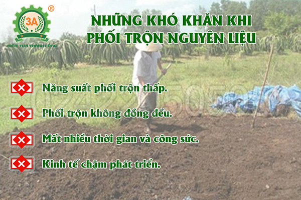 khó khăn thường gặp phải khi bà con nông dân phối trộn phân bằng các phương pháp thủ công