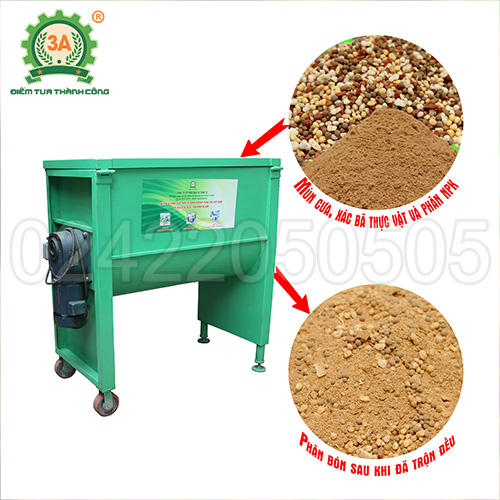Máy trộn phân bón trục ngang 3A3Kw