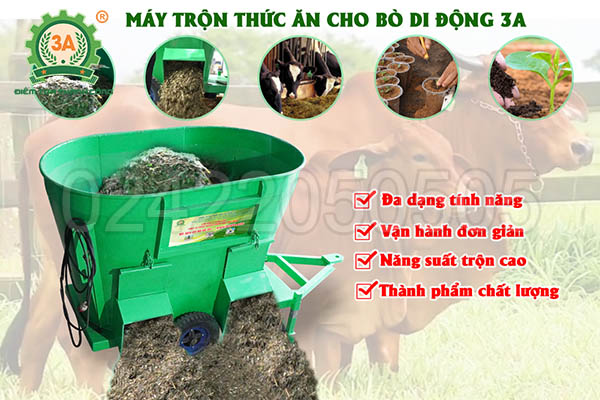 Máy trộn thức ăn cho bò đi động 3A (05)