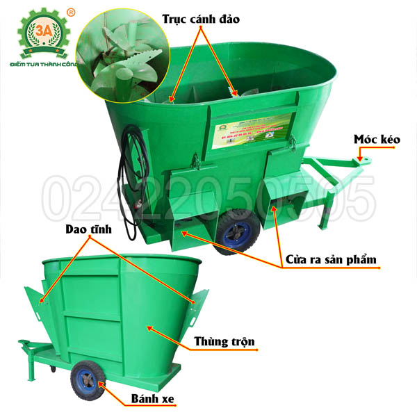 Máy trộn thức ăn cho bò đi động 3A (16)