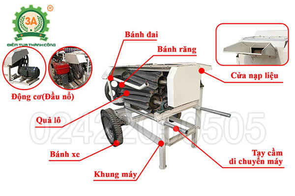Máy tuốt vỏ cây gai 3A (08)