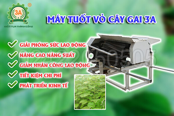 Máy tuốt vỏ cây gai 3A (09)