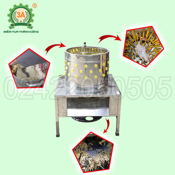 Máy vặt lông gà vịt 3A1,5Kw