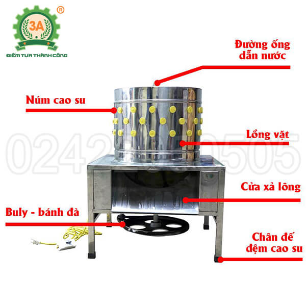 Máy vặt lông gà vịt 3A1,5Kw (12)