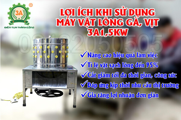 Máy vặt lông gà vịt 3A1,5Kw (13)