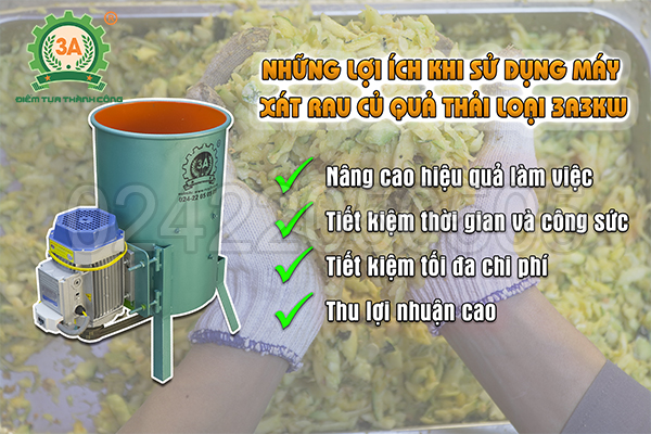 Lợi ích khi sử dụng Máy xát rau củ quả thải loại 3A3Kw