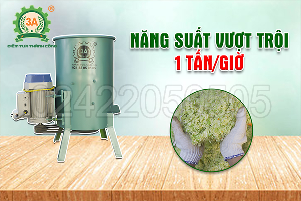 Năng suất Máy xát rau củ quả thải loại 3A3Kw