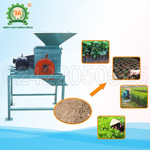 máy xay đất 2 trục 3A5,5Kw