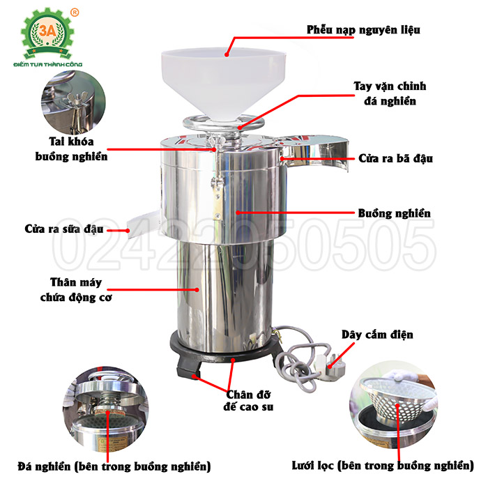 Máy xay đậu nành inox 3A800W (14)