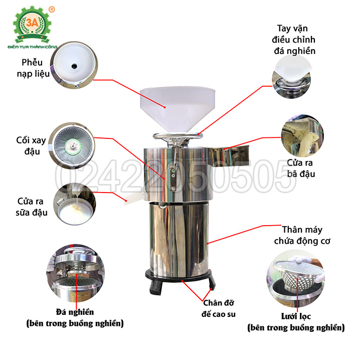 Máy xay đậu nành tách bã 3A750W (11)