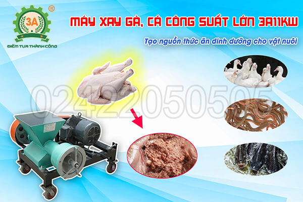 Máy xay gà, cá công suất lớn 3A11kW (07)