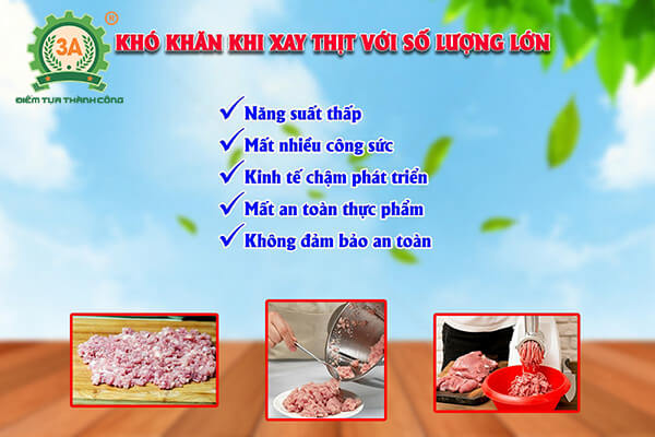 Máy xay thịt làm giò công nghiệp 3A11KW siêu mịn (05)