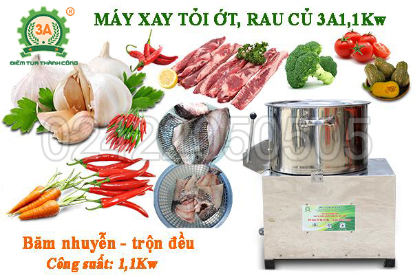 Máy xay tỏi ớt, rau củ 3A1,1Kw (06)