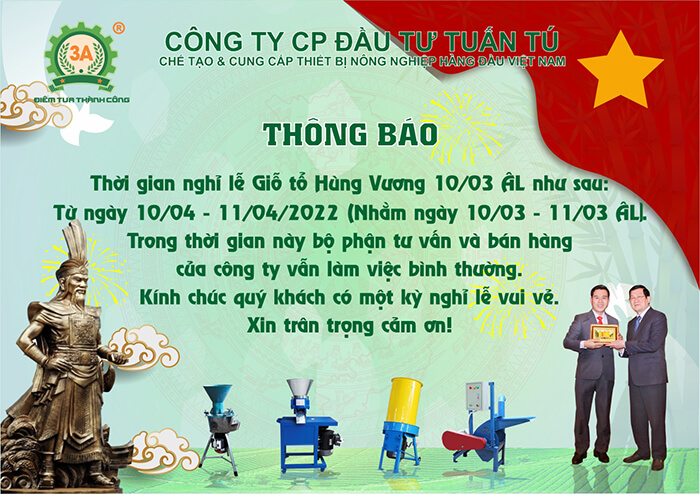 Thông báo lịch làm việc lễ Giỗ Tổ Hùng Vương 2022