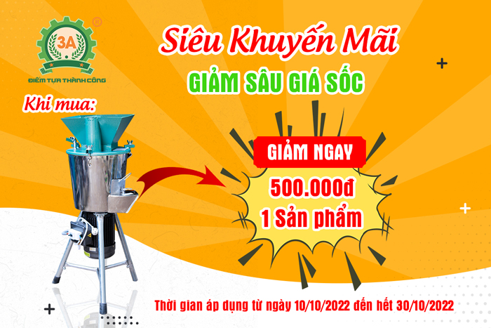 Khuyến mãi Máy băm nghiền đa năng 3A2,2Kw 220V phễu vuông: