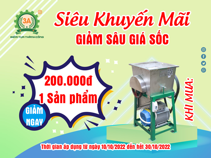 Khuyến mãi Máy cắt thái cá 3A2,2Kw220v: