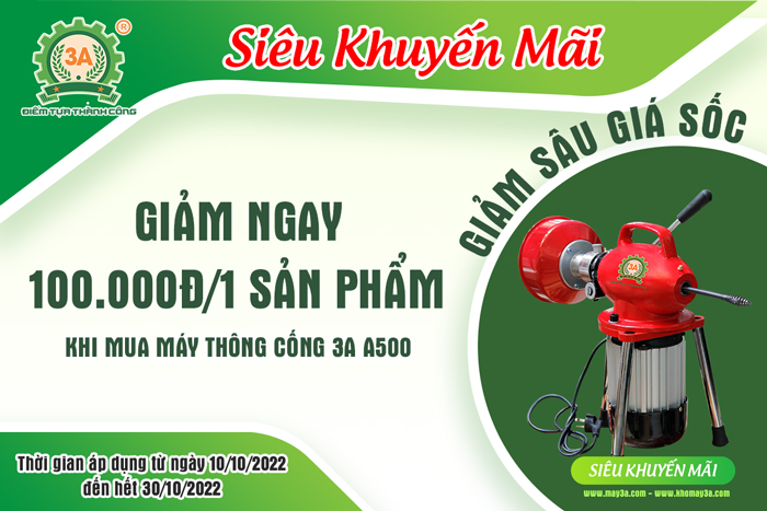 Khuyến mãi Máy thông tắc 3AA500: