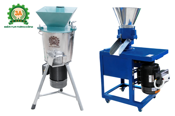 Máy băm nghiền thức ăn chăn nuôi 3A2,2Kw và máy ép cám viên trục đứng 3A3Kw
