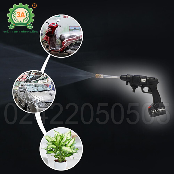 Súng rửa xe cao áp chạy pin 3A (03)