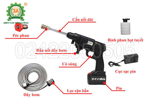 Súng rửa xe cao áp chạy pin 3A (12)